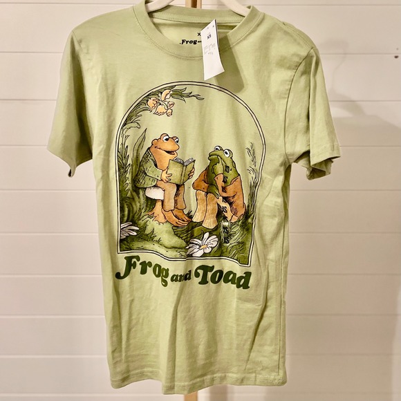 Frog and Toad Tops - Frog and Toad Graphic T Shirt Light Green Crew Neck Short Sleeve Casual Top XS